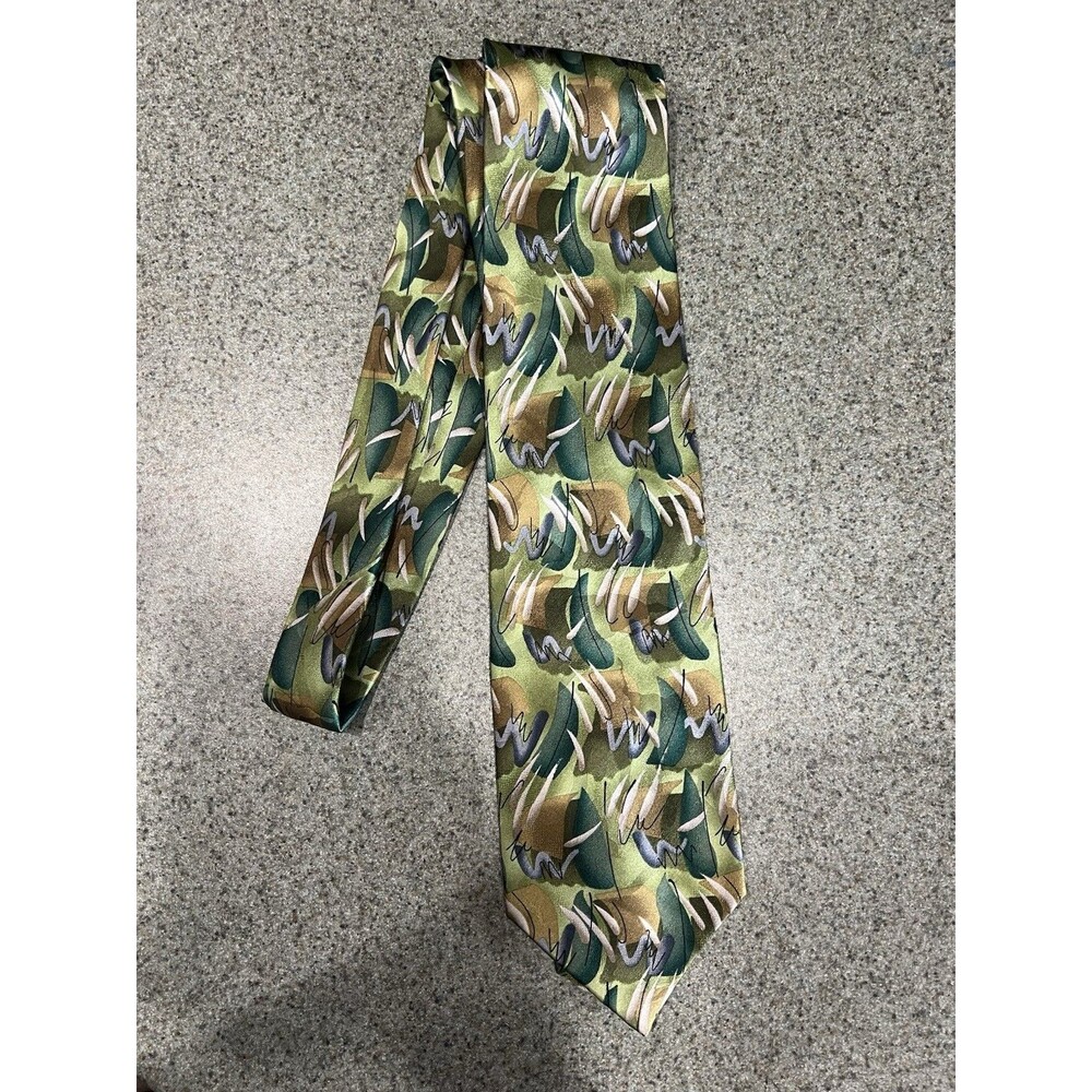 Jerry Garcia Tie Silk Green Blue Brown